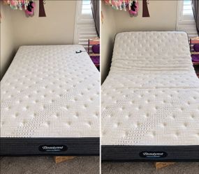 “Queen Beautyrest PressureSmart Mattress + Leggett & Platt Adjustable Power Base