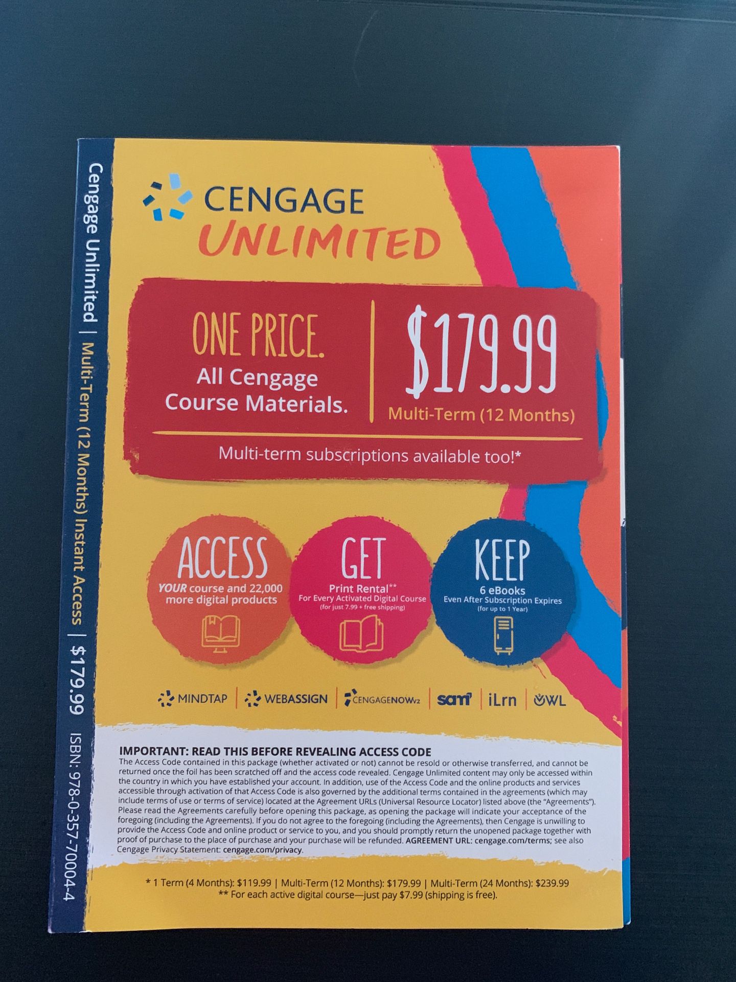 Cengage Access code