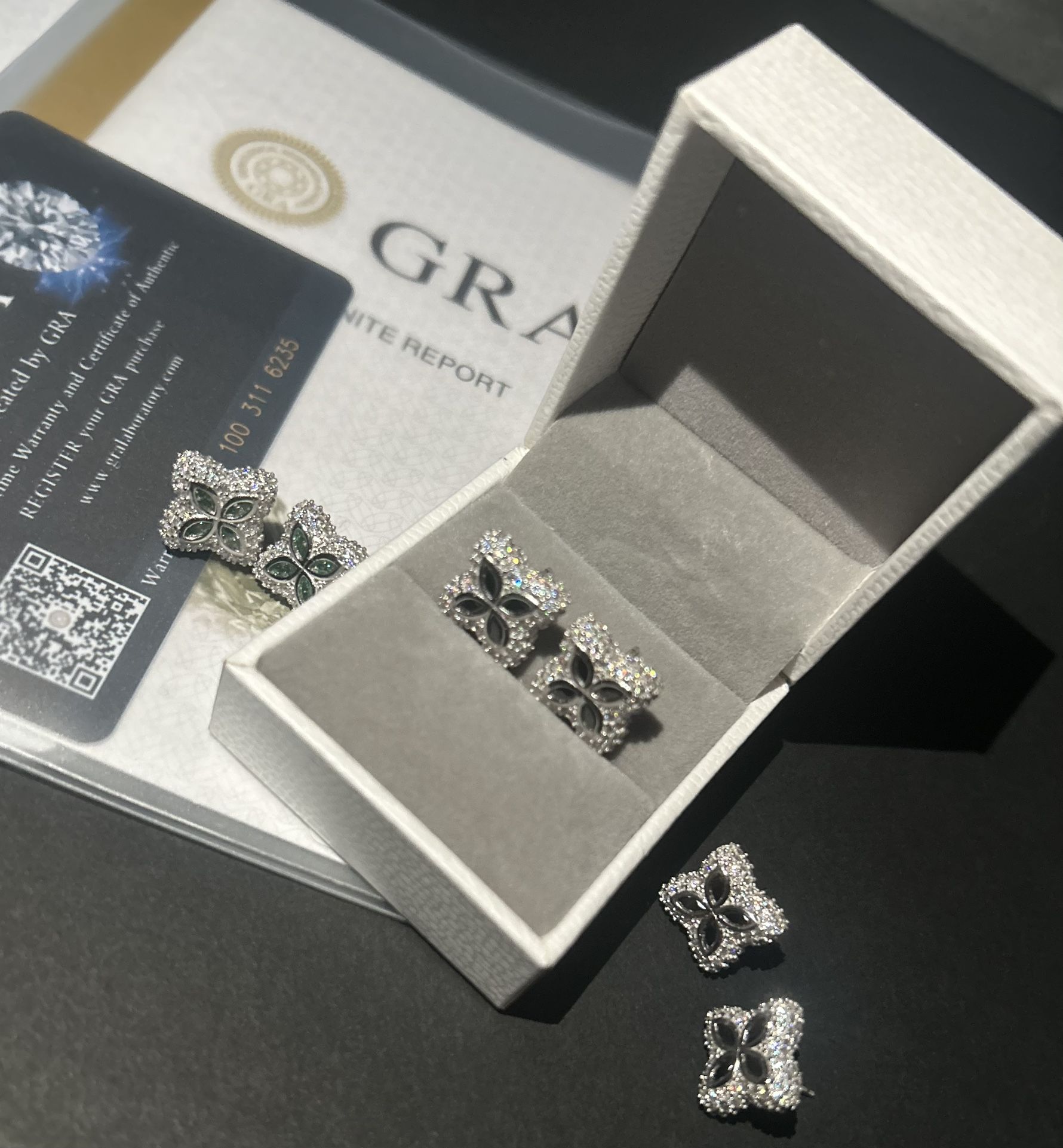 Iced Out Clover Style Earrings