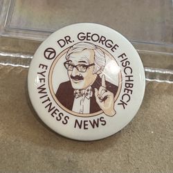Vintage Dr. George Fischbeck Weatherman Lapel Pin KABC Television Los Angeles 70s