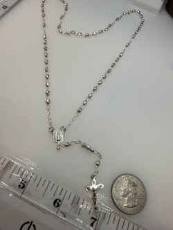 925 sterling silver 22” rosary 4mm high quality DM ct Rosario de plata Mexicana Alta calidad 22” pulgadas de largo