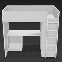 SMÅSTAD Armazón litera+escritorio+almcn, blanco, Tamaño twin/ SMÅSTAD Bunk bed frame + desk + storage, white, twin size
