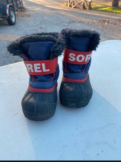 Sorel Commander Toddler Boys Black Navy Red Snow Winter Waterproof Boots Size 5c