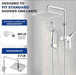 , 10 inch Filtered Shower Head with Handheld, 3-Way Rain Shower
