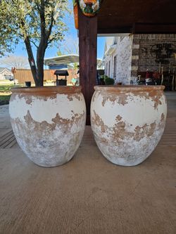 Rustic White Clay Pots. (Planters) Plants, Pottery, Talavera $110 cada una.