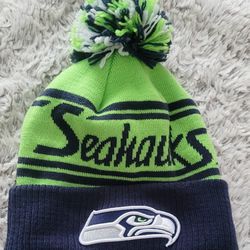 Seahawks Knit Hat with Pom

