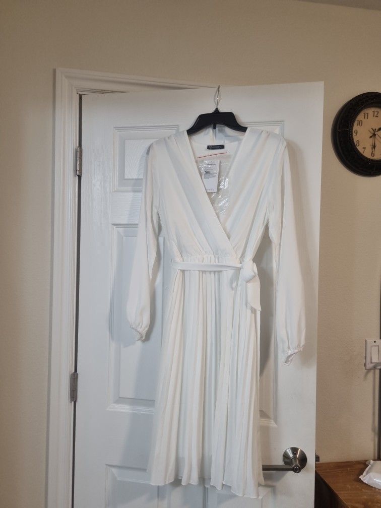 PrettyGarden V Neck Dress White