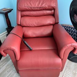 Plush Red Leather Lift/Zero Gravity Electric Recliner