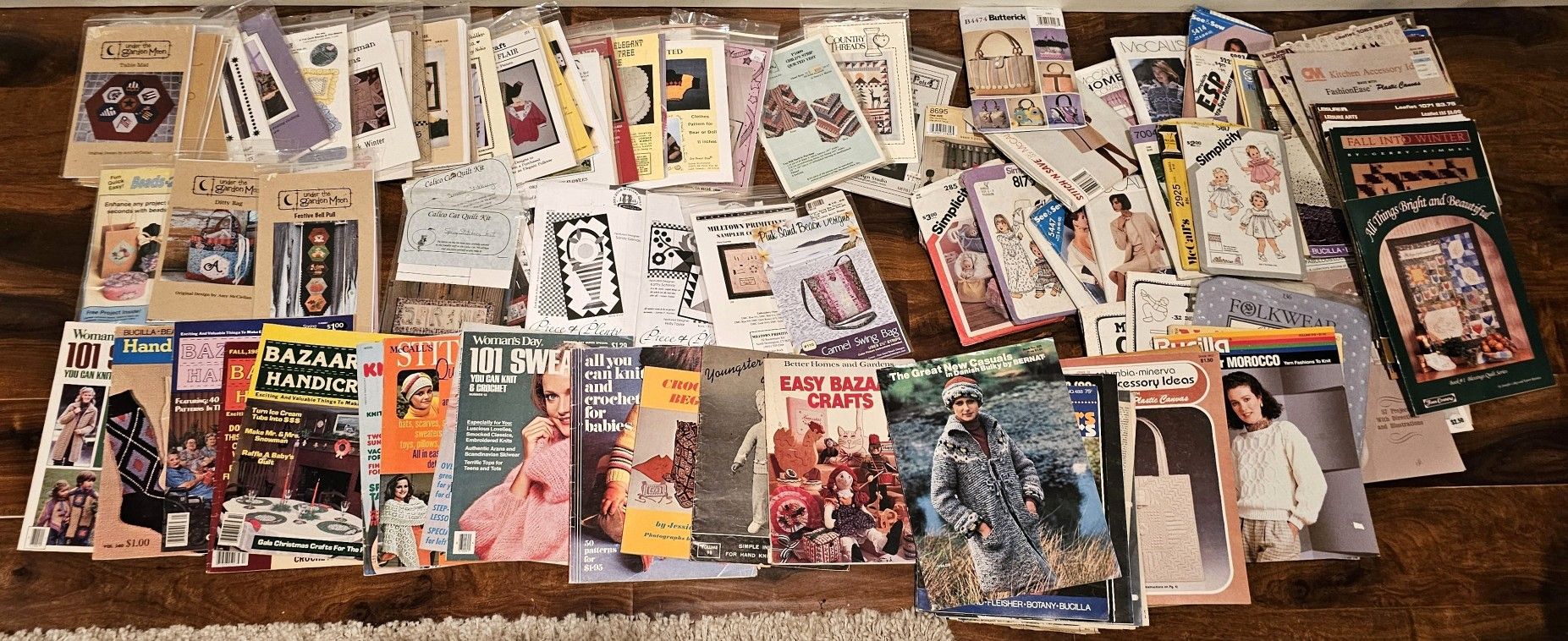 Large Lot of Sewing Patterns, Stitch, Quilt, Books, Catalogs