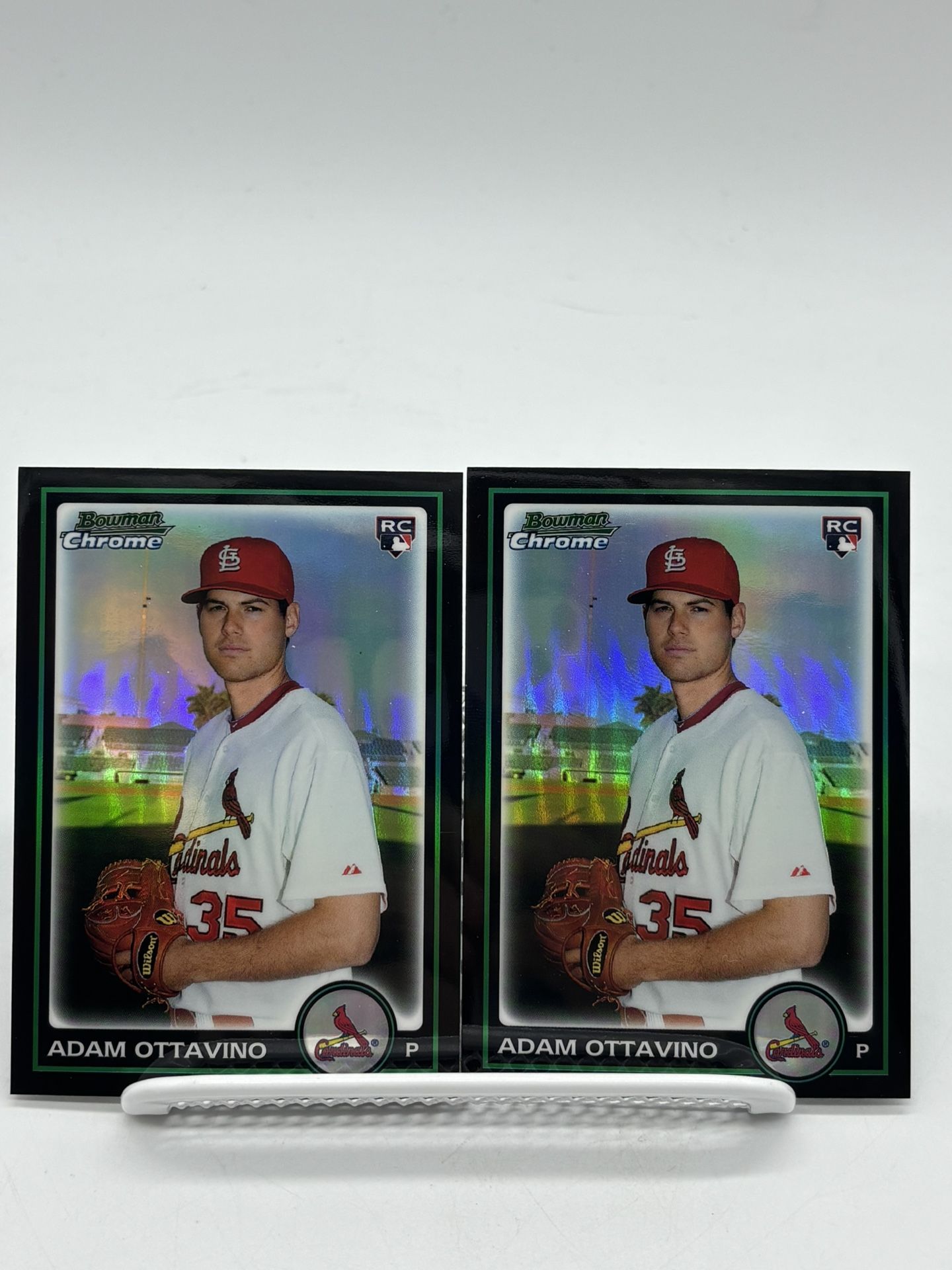 Lot Of 2 ADAM OTTAVINO 2010 BOWMAN CHROME REFRACTOR ROOKIE CARDINALS BDP26