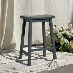 Single grey saddle-seat counter height stool