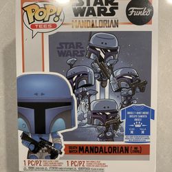 Death Watch Mandalorian No Stripes *MINT SEALED* Funko Pop + Medium T-shirt Gamestop Exclusive Star Wars 361 with protector Mando