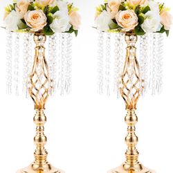 Gold Crystal flower Stand