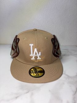 New Era 59FIFTY Los Angeles Dodgers Beige Fitted Hat MLB Size 7 3/8