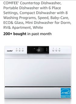COMFEE' Countertop Portable Dishwasher White