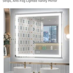 Keonjinn 42” x 36” LED Bathroom Mirror