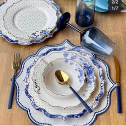 24 Piece Plates Set (6dinner, 6 Salad 6 Soup 6 Desert Plates)special order