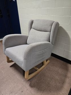 Boucle Wingback Rocking Chair