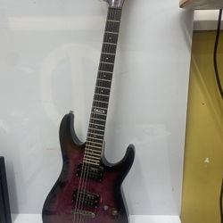 Used ESP LTD MH100QMNT Trans Purple Solid Body Electric Guitar