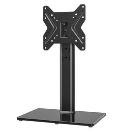 Universal Swivel TV/Table Top TV Stand for 19 to 43 inch TVs with 90 Degree Swivel, 4 Level Height Adjustable, Heavy Duty Tempered Glass Base, Holds u