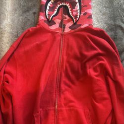  (BAPE) Red Frankensten Camo Hoodie 🐒 Sz L