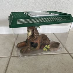 Plastic Terrarium With Sphinx Decor