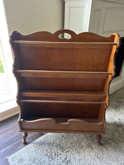 Vintage Wooden Magazine Book Holder