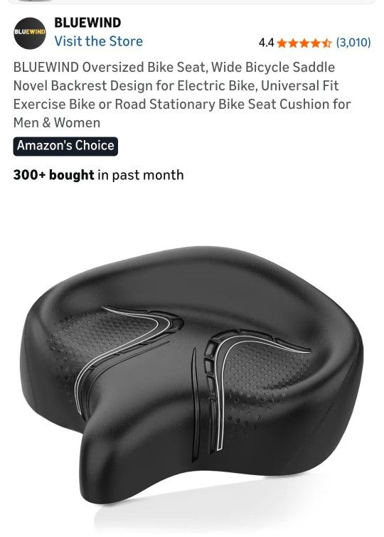 BLUEWIND OVERSIZED BLACK FAUX LEATHER BIKE SEAT