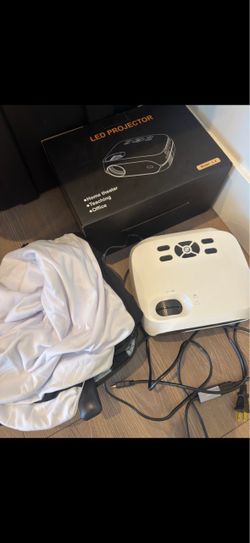LED projector with screen and stand