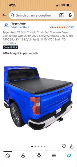 Tiger truck bed cover for 2019-2026 GMC Sierra  and Silverado