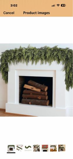 Pack 6Ft Christmas Garland, Real Touch Cedar Garland Artificial Cypress Garlands for Mantle Fireplace Table Door Wall Upstairs Indoor Outdoor Xmas Hol
