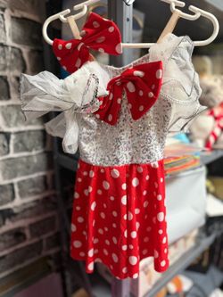 4. ❤️🤍 Polka Dot Mouse-Inspired Costume Dress Set 🖤✨