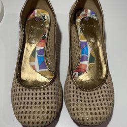 Women Natural Leather Truss Detail Loafers Shoes made in Brazil US 9.5