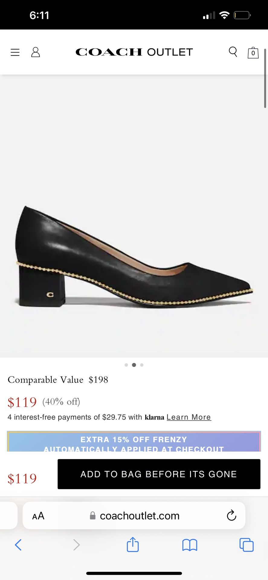 Super Comfy Brand NEW Coach Willa Pump