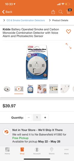 Kidde Battery operated Smoke and Carbon Monoxide Combination Detector With voice Alarm