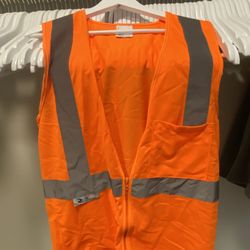 Orange and grey high-vis reflective safety vest