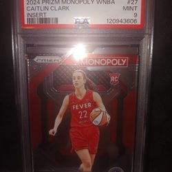 2024 PRIZM MONOPOLY WNBA CAITLIN CLARK INSERT PSA  #27 MINT 9 ROOKIE 🔥🔥🔥