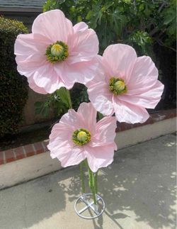 Giant Pink Paper Flowers Set of 3