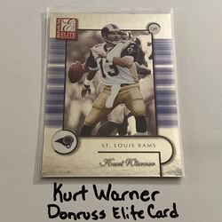 Kurt Warner St. Louis Rams Hall of Fame QB Donruss Card. 