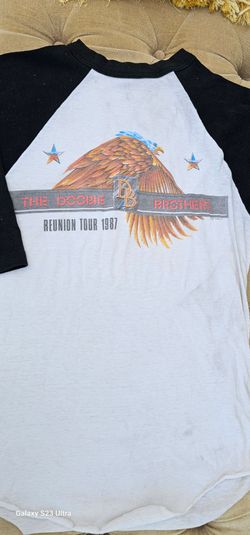 Vintage Doobie Brothers T-Shirt Rock N Roll Reunion Tour 1987s XL Look Like L