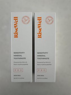 2 RiseWell Mineral Pro Toothpaste Wild Mint Powered by Nano & Micro Hydroxyapatite Size: 3.4oz