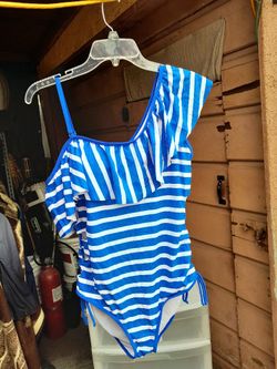 Blue Stripped Bathing Suit XL