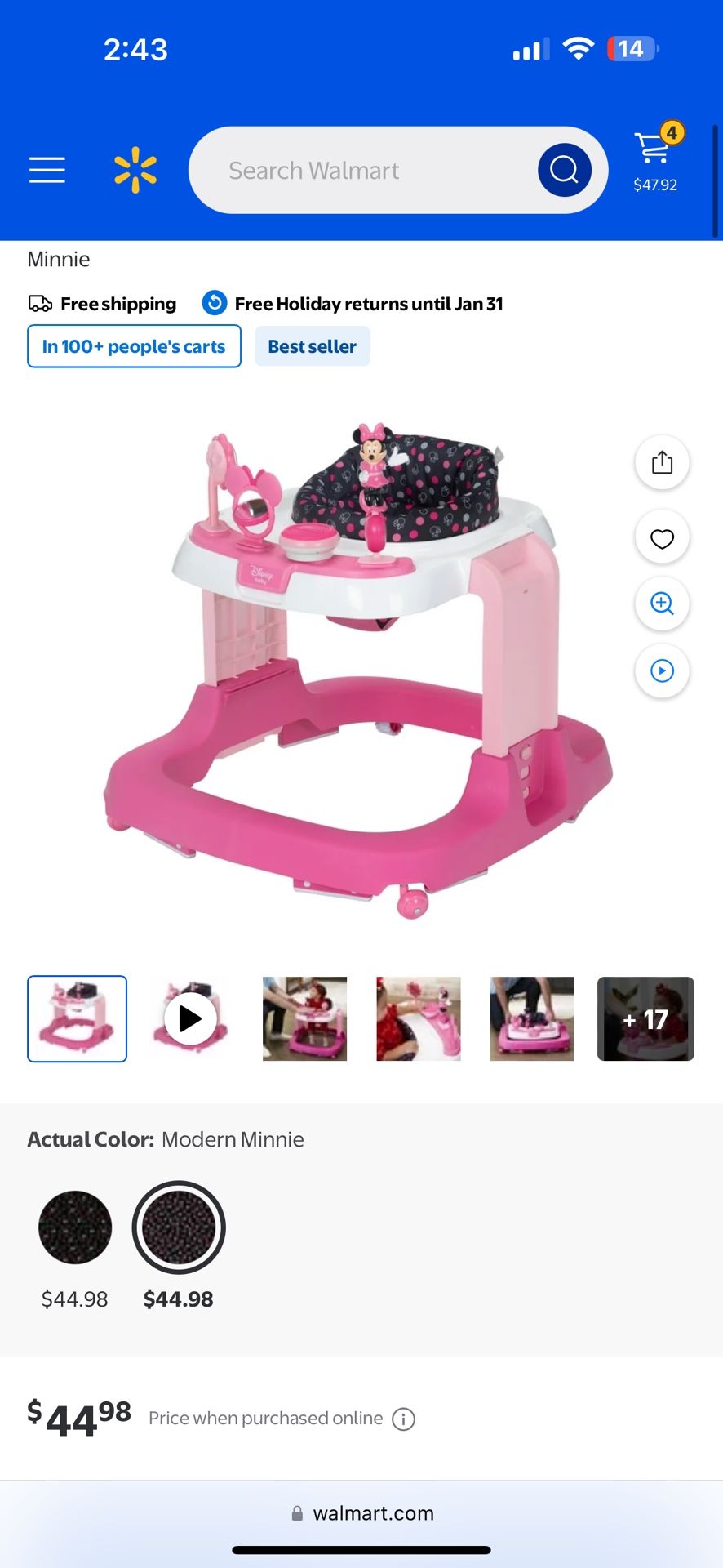 Minnie Mouse Baby Walker