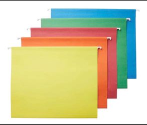 Hanging Organizer File Folders for Efficient Filing, Assorted Colors, Letter Size (Pack of 25)