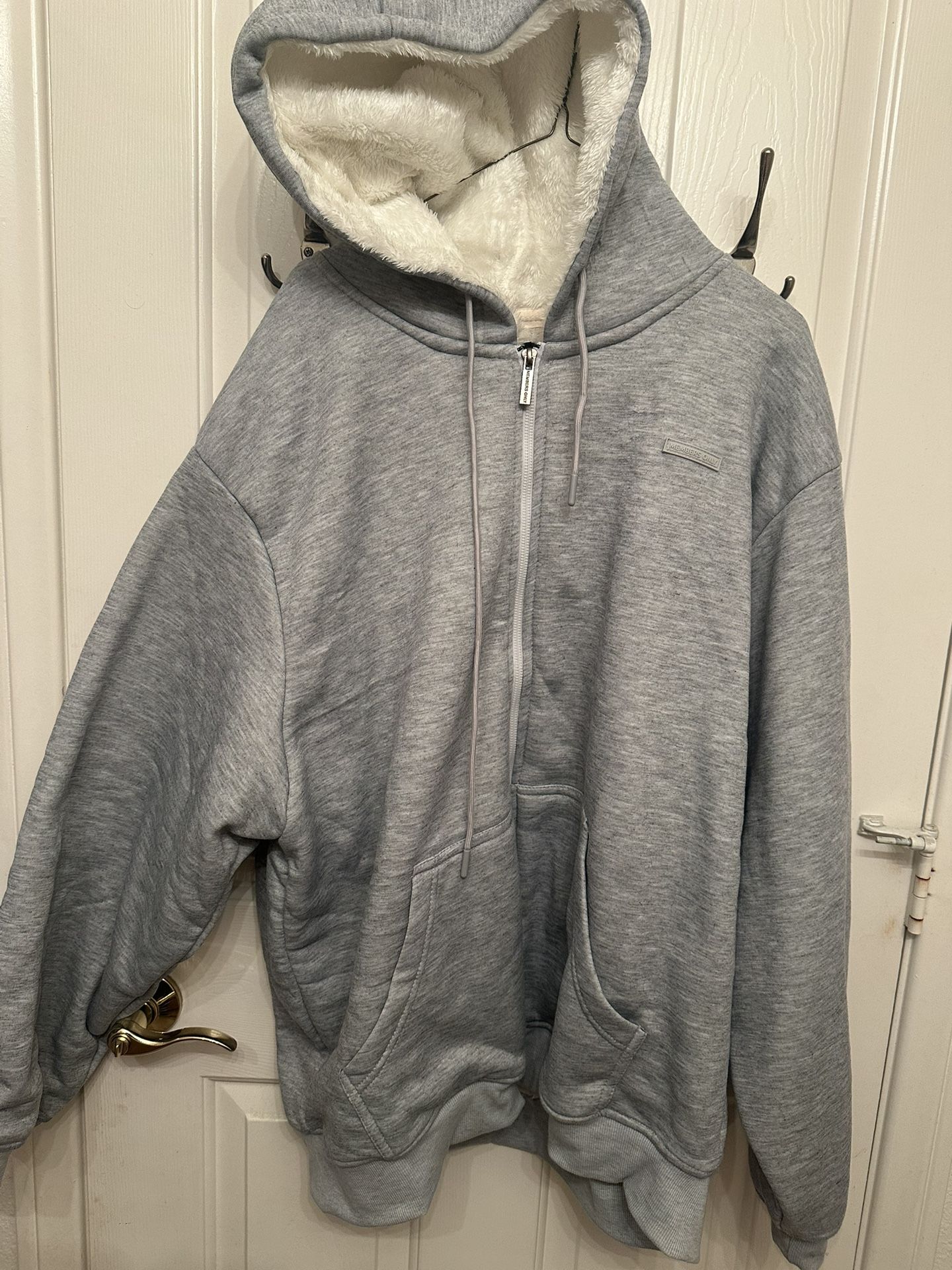 Men 2XL fleeced Line Hoodie Grey NWT