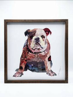 Framed English Bulldog 3D Wall Art