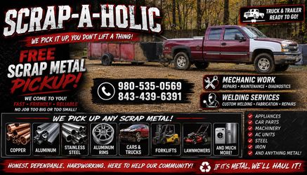 ♻️ Got Scrap Metal Taking Up Space? Let Scrap-A-Holic Take Care of It! 🚛