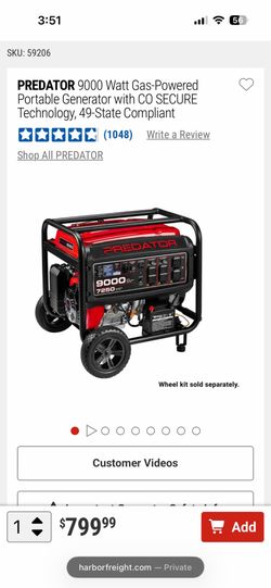 Predator 9000 Watt Portable Generator