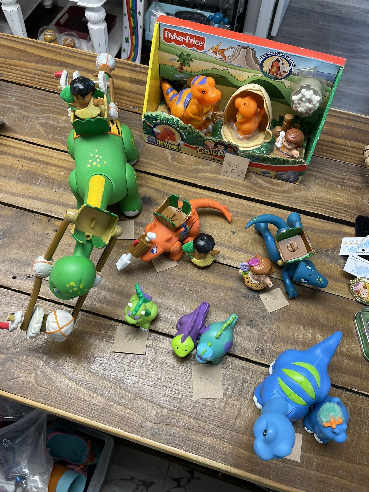 Fisher, Price Little People And Little Tykes Dinosaur Toy Lot