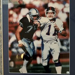  Framed & Autographed Phil Simms picture with COA (19” X 23”)